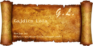 Gajdics Lola névjegykártya