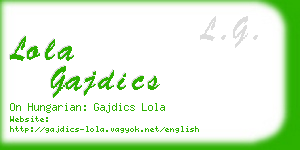 lola gajdics business card